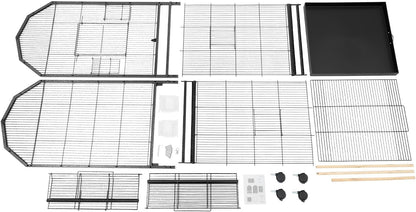 37-inch Iron Standing Parrot Parakeet Flight Bird Cage Bird Cage Birdcage with Rolling Stand for Small Parrot Sun Parakeet Green Cheek Lovebird Budgie Finch Canary