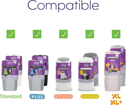 Litter Genie Refill Bags (3-Pack) | Multi-Layers of Odor-Barrier Technology | 1 Square Refill Cartridge Lasts Up to 2 Months Per Cat