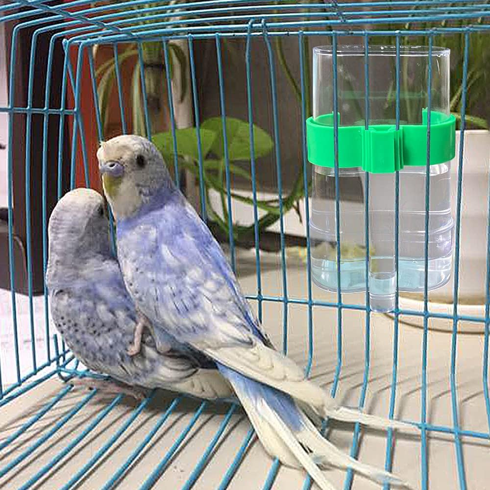 2 Pcs Automatic Bird Water Dispenser, Bird Water Feeder, Bottles Parrot Drinker Seed Food Container, Parakeet Cage Accessories for Parakeet Budgies Cockatiel Lovebird Small Birds Canary Finch