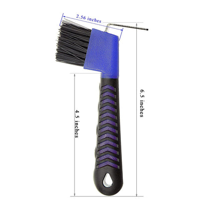 Horse Hoof Pick Brush with Soft Touch Handle (Royal Blue)