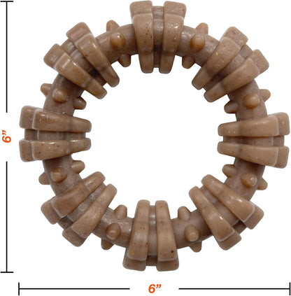 Nylabone Textured Ring Strong Chew Toy for Dogs Made with Real Beef & Chicken, Durable Dog Chew Bones for Aggressive Chewers, Keeps Dogs Busy, X-Large Dog Toys - 50+ lbs, 1 Count