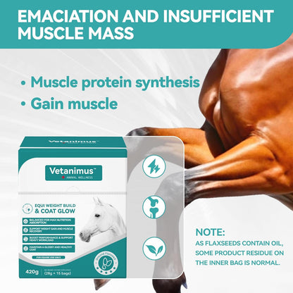 Equi Weight Build & Coat Glow Supplement for Horses Grounded Flaxseed with Omega-3 420g