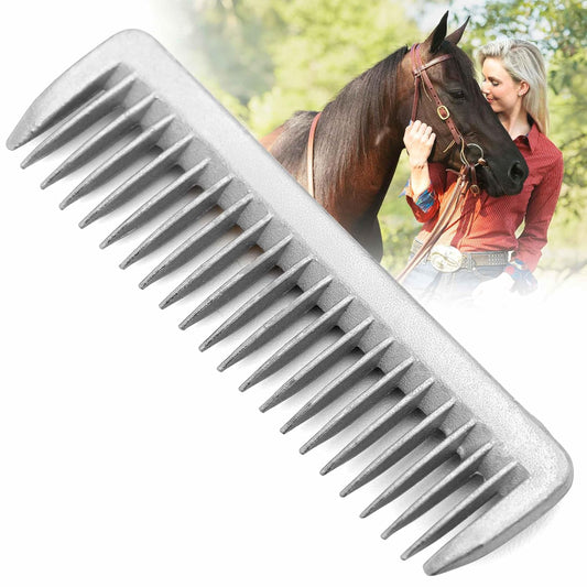 Jeffers Equine Aluminum Pulling Comb – Lightweight Mane & Tail Grooming Comb for Horses – Detangling, Thinning, Equestrian Grooming Tool for Barn, Travel, Show, Tack Kit, Horse Care, Gifts