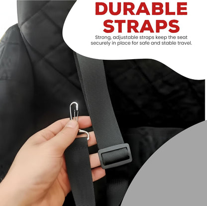 Elevated Dog Car Seat for Small/Medium Dogs up to 35 lbs, Memory Foam Pet Booster Seat with Detachable Washable Cover, Portable Travel-Safe Bed for Cars with Safety Belts and Storage Pockets