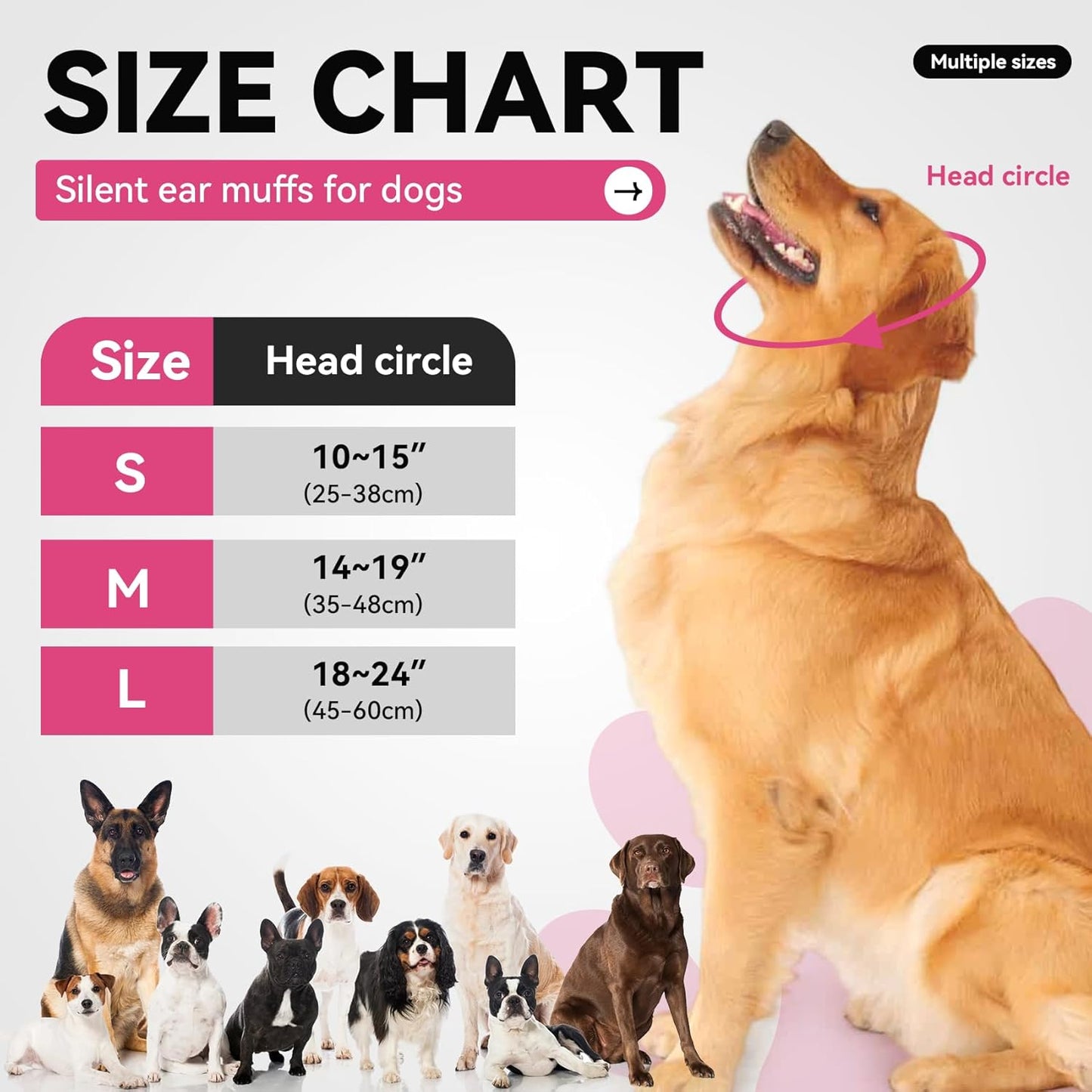 Quiet Dog Ear Muffs,Anxiety Relief/Noise Protection-Grooming-Thunder-Fireworks,Hematoma Ear Wrap,Adjustable Quiet Head Cover Sleeves Ear Covers for Bath (Blue, Medium)