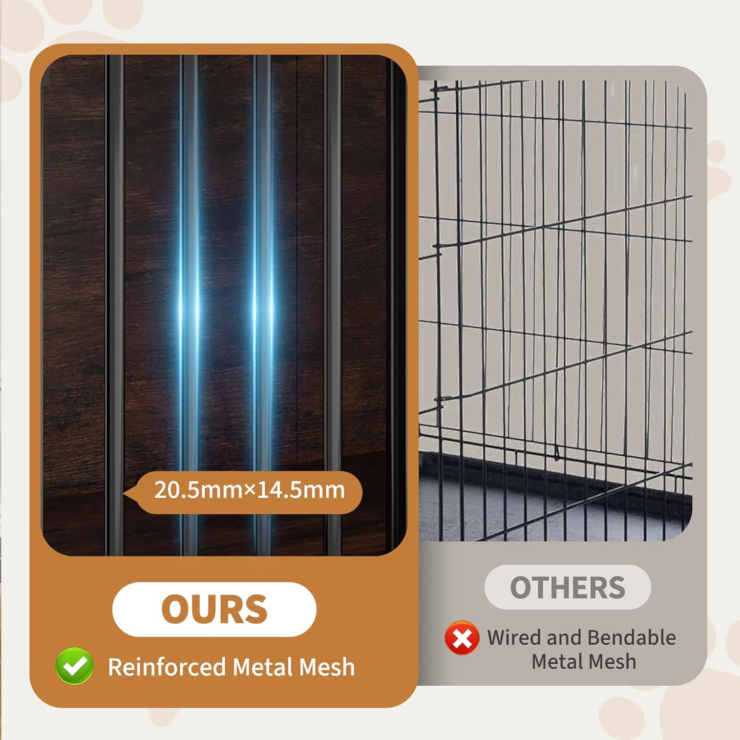 Double Dog Crate Furniture, 63” Large Dog Kennel Furniture with Divider and Sliding Doors, Heavy Duty Dog Kennel Furniture with Drawers and Shelves for Living Room, Retro Brown