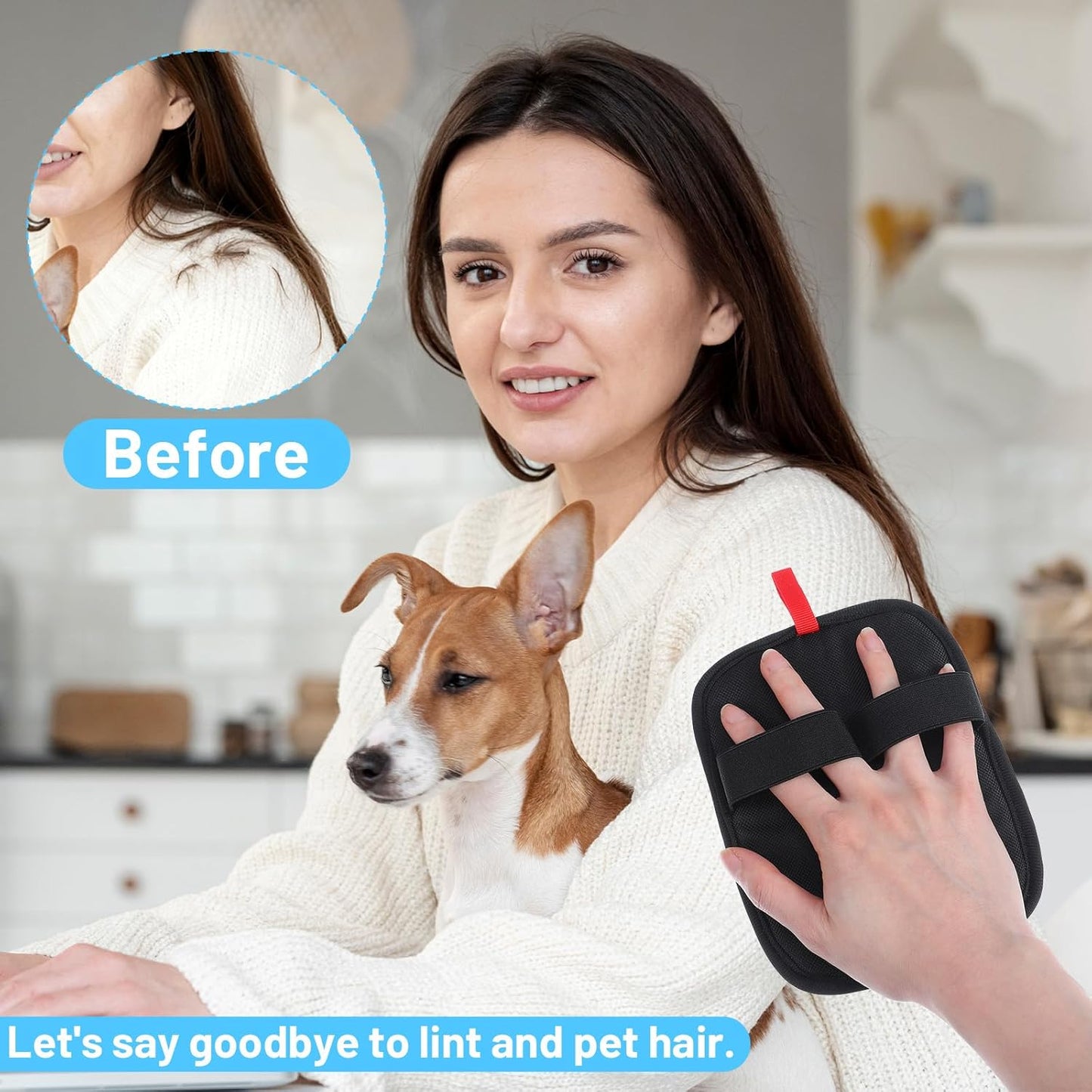 Pet Hair Removal Glove,Upgraded Reusable Grooming Gloves for Cats & Dogs,Magic Brush Pet Hair Remover,Mitt & Pet Grooming Gloves for Couch, Carpet, Furniture Upgraded Electrostatic Hair Removal Glove