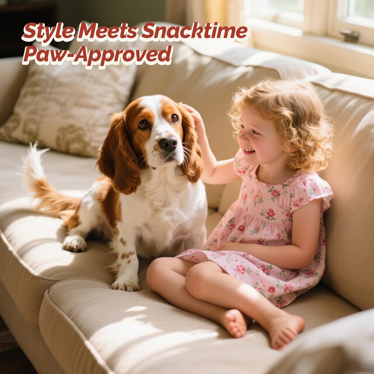 Ceramic Slow Feeder Dog Bowl - Portion Control Feeding Bowl for Medium Dogs – Cute Maze Food Dish for Fast Eaters - 3.1 Cups (310 g) - Doodle Series (Cherry)