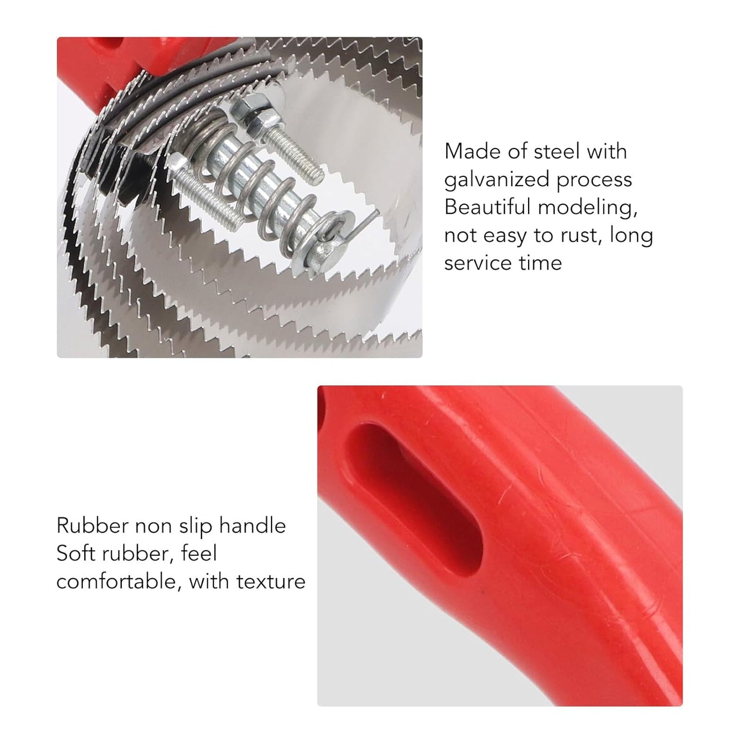 3pcs Horse Curry Comb Set, Stainless Steel Grooming Tools, Double Sided Multipurpose Comb with 4 Rings 5 Rings 6 Rings for Cattle Horse Goat Dogs, Durable and Comfortable Handle De