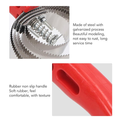 3pcs Horse Curry Comb Set, Stainless Steel Grooming Tools, Double Sided Multipurpose Comb with 4 Rings 5 Rings 6 Rings for Cattle Horse Goat Dogs, Durable and Comfortable Handle De