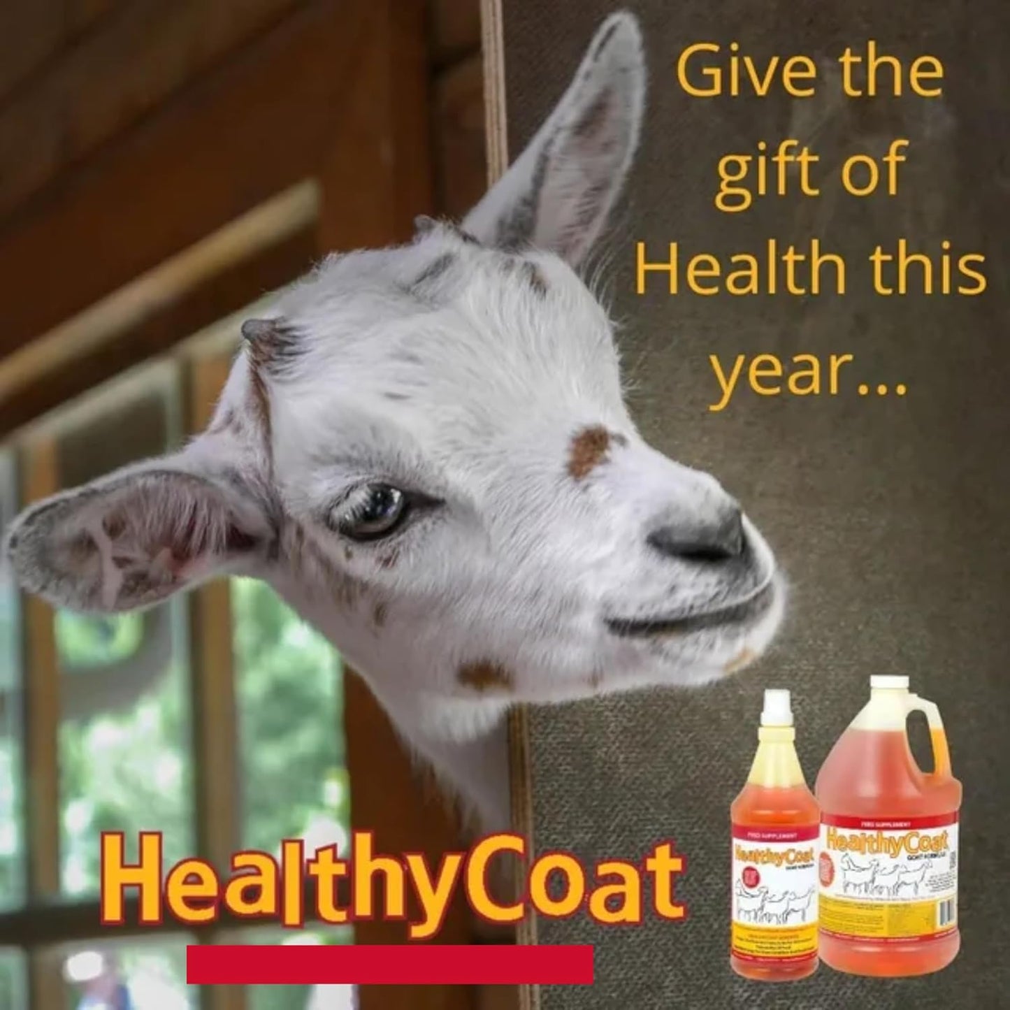 HealthyCoat Goat Formula: Quart. Skin, Coat, Body Condition, Allergies, Immune System, Milk Production.