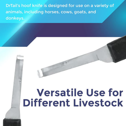 Regular Hoof Knife for Horses – Farrier Tool with Plastic Grip – Hoof Trimming Knife for Equine Care & Veterinary Use (Narrow-Blade)