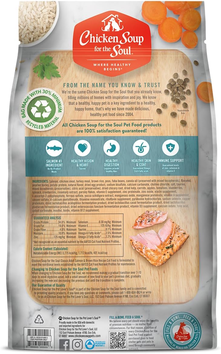 Chicken Soup for Soul Pet Food Indoor Cat - Tuna & Brown Rice, 4.5 LB Bag, All Life Stages, Dry Cat Food with Real Ingredients