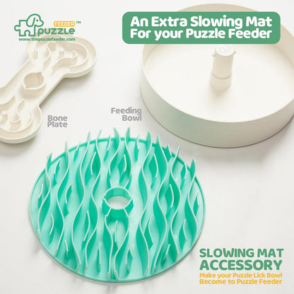 Puzzle Feeder Insert, Transform Your Dog's Bowl to Slow Feeder, 6 Cup 9.8 Inch Green