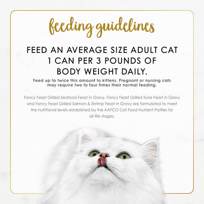 Purina Fancy Feast Grilled Wet Cat Food Seafood Collection in Wet Cat Food Variety Pack - (Pack of 30) 3 oz. Cans