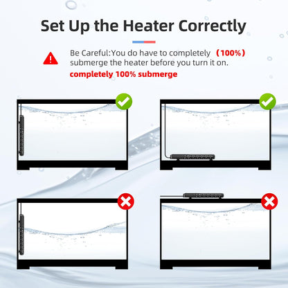 Aysoner Aquarium Heater for Fish Tank: 100W Adjustable Submersible Thermostat with Off-Water Protection & UL Certified Cord for 10-20 Gallons Fish Turtle Tank Enthusiasts