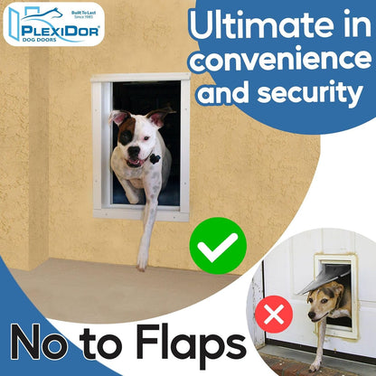 Plexidor Large Wall Mount PDE Electronic Pet Door - Energy Efficient - White