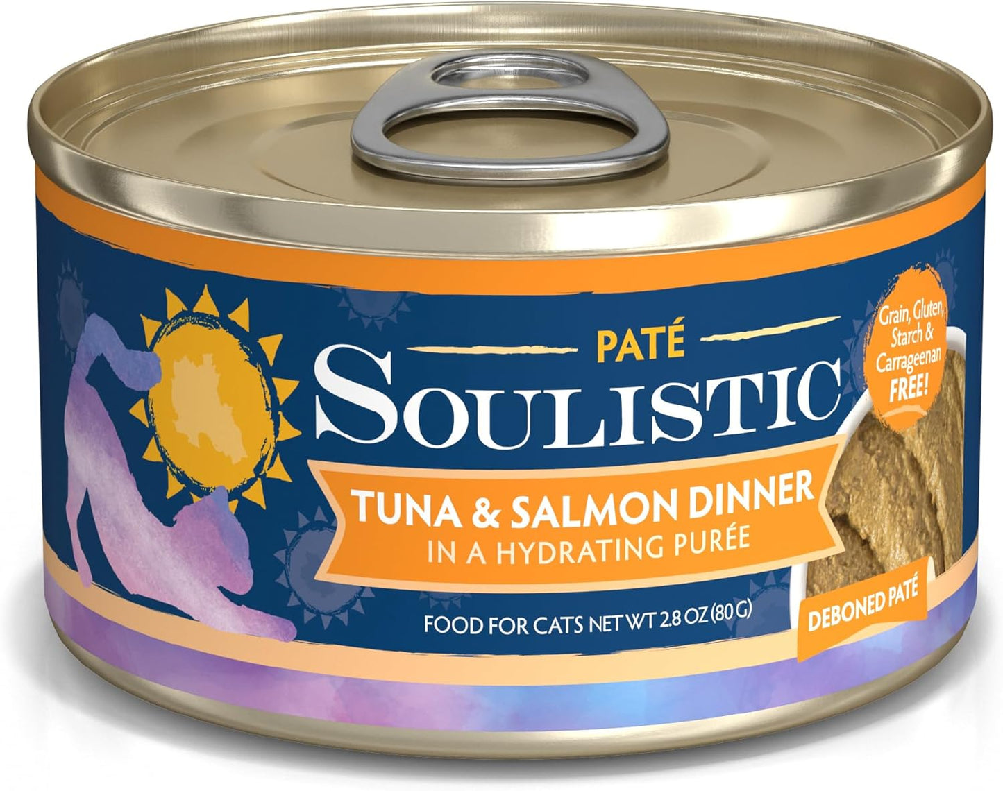 Soulistic Paté, Tuna and Salmon Dinner in a Hydrating Purée, 2.8oz Can, Pack of 12