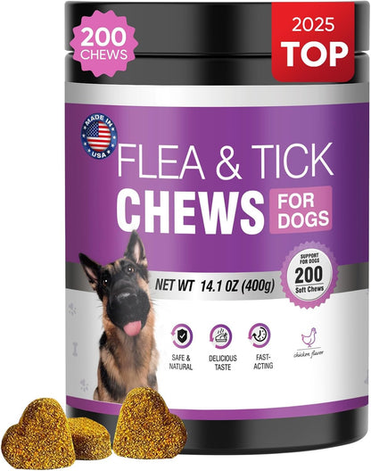Fleas Ticks Treatment Dog Oral Chewables Support Supplement Breeds and Ages Dogs Chicken Flavor