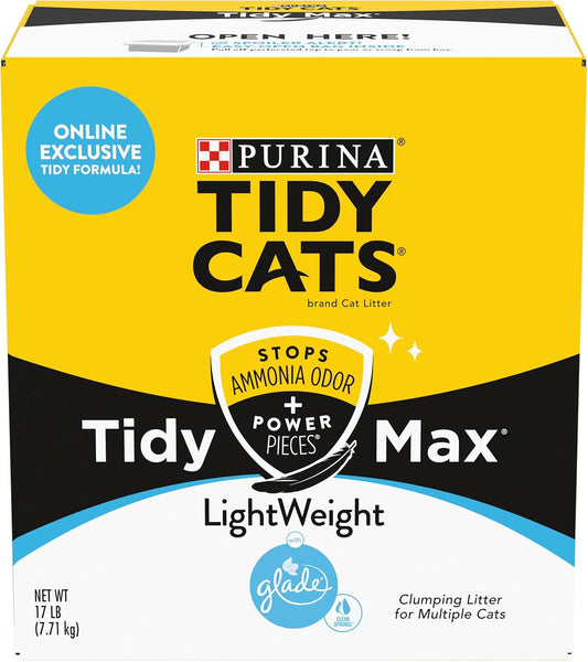 Purina Tidy Cats Clumping, Lightweight, Multi Cat Litter, Tidy Max Glade Clear Springs Formula - 17 lb. Box