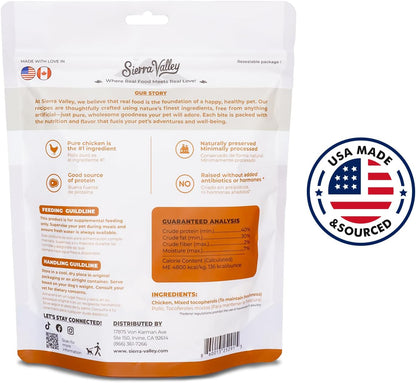 Freeze Dried Dog Treats Chicken Breast, 100% Pure Single-Ingredient Grain-Free, 2cm Tender Cubes for Medium Dogs, Hypoallergenic Low-Fat Snacks, Resealable Bag 6oz