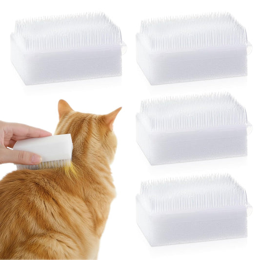4PCS Soft Cat Brush for Grooming, Kitten Brushes for Indoor Kittens, Gentle Cat Tongue Brush with over 1000 prickly serrations for Sensitive Cats, Daily Grooming & Enhancing Bonding