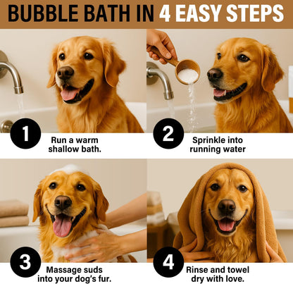 Dog Shampoo Alternative – Oatmeal & Honey Puppy Bubble Bath with Autumn Scent – Natural Gentle Dog Wash – Halloween Dog Gift - 12 Baths (Cranberry Spice)