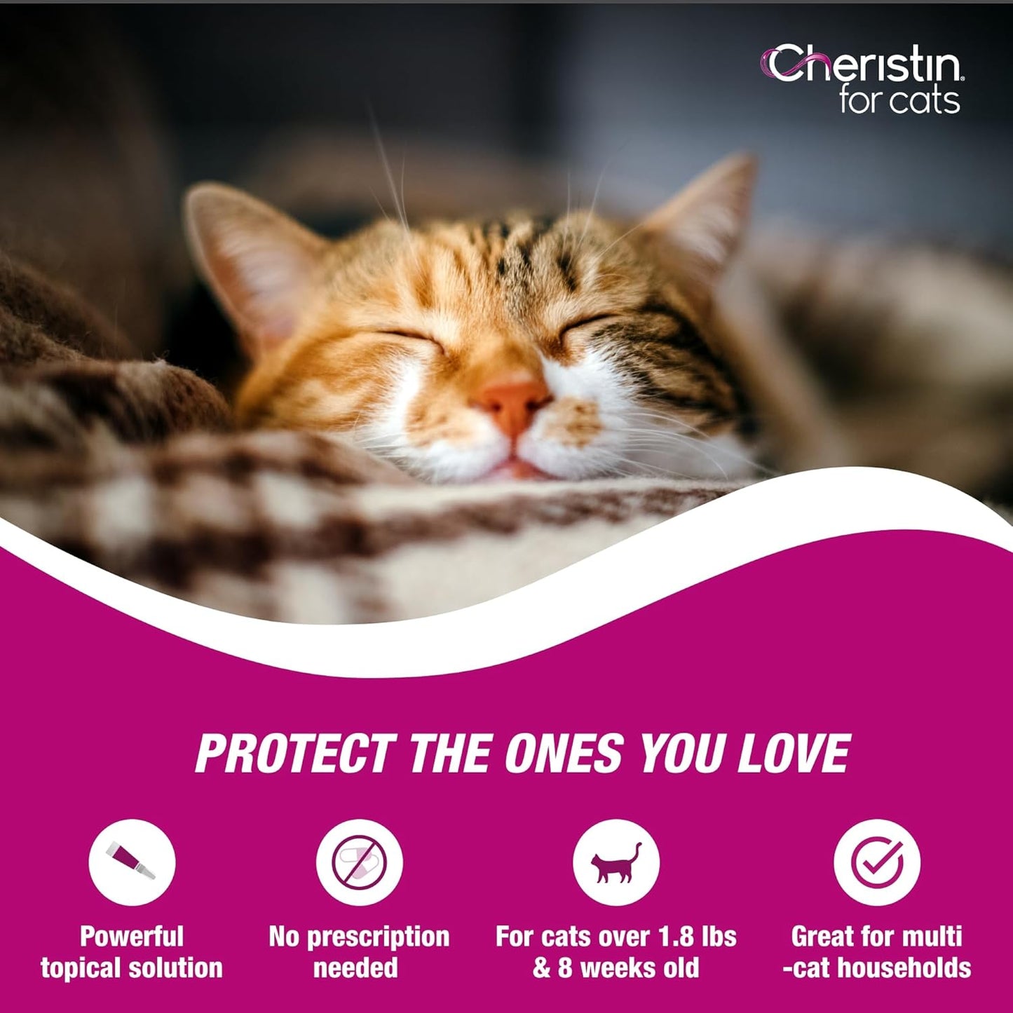Cheristin Flea Treatment & Prevention for Cats | Fast acting topical flea treatment for cats over 1.8 lbs | 1 Count
