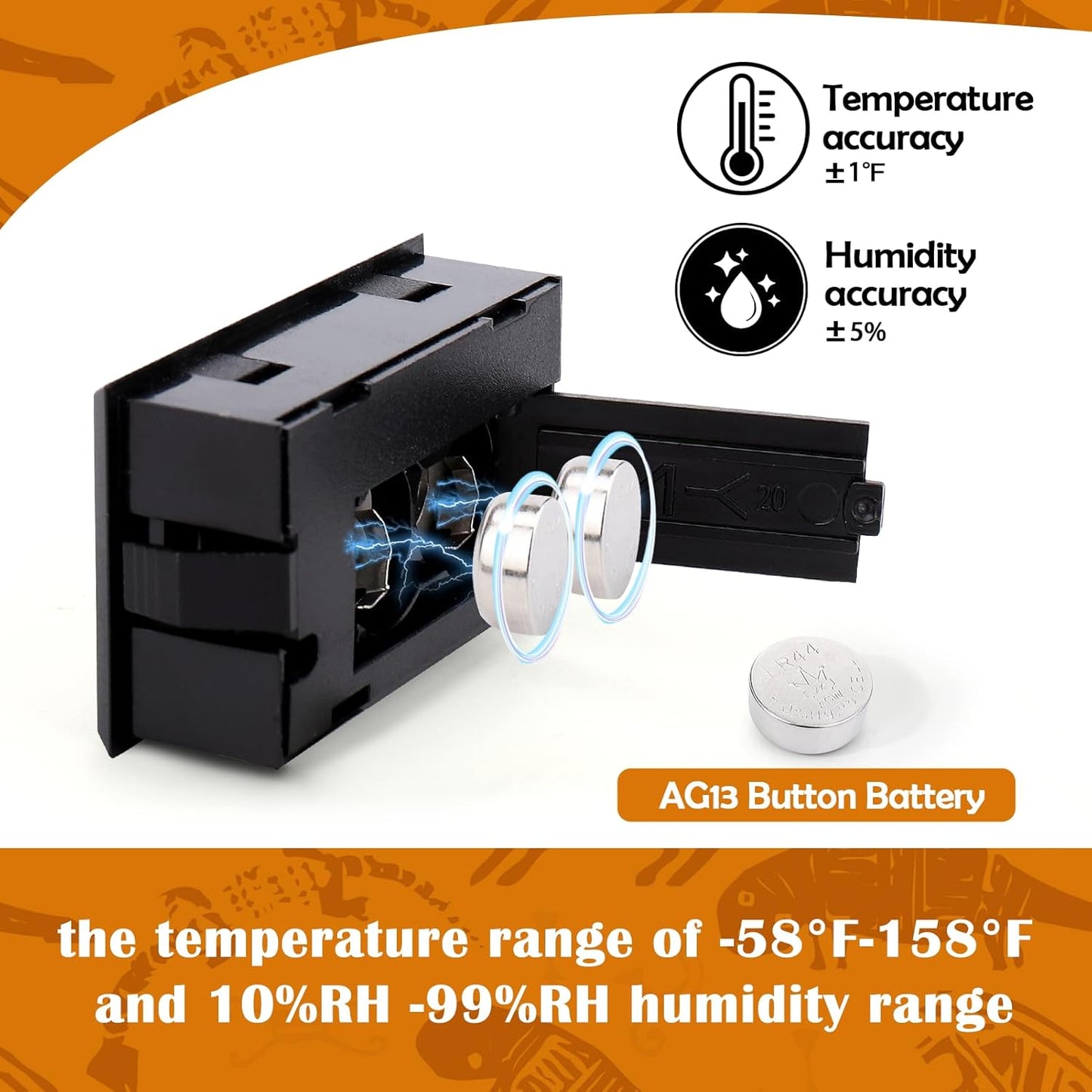 Palksky Bearded Dragon Tank Accessories, 2PCS Reptile Terrarium Thermometer and Humidity Gauge for Jumping Spider, Leopard Gecko, Crested Gecko,Hermit Crab, Gecko, Ball Python, Lizard