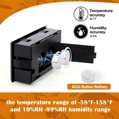 Palksky Bearded Dragon Tank Accessories, 2PCS Reptile Terrarium Thermometer and Humidity Gauge for Jumping Spider, Leopard Gecko, Crested Gecko,Hermit Crab, Gecko, Ball Python, Lizard