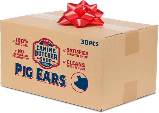 Pig Ears for Dogs, Always USA Made (30-Pack), All Natural, Sourced in USA Pig Ears, Digestible Pork Dog Chew Treat