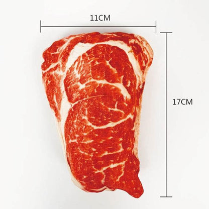 2Pcs Realistic Food Dog Squeaky, Steak Plush Dog Toy, Stuffed Puppy Chew Toy with Squeaker, Soft Food Shape Pet Toy for Small and Medium Dogs Pet Supplies