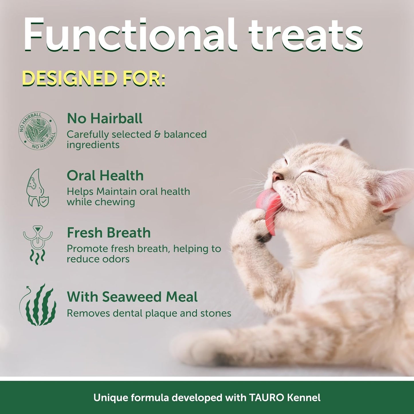 Nature's Protection Dry Cat Food & Dental Treats Bundle: Grain Free Dry Kibble 3.3 lb + Chews for Cat Teeth Cleaning 2.64 oz, No Tear Stains or Hairball (Superior Care - Herring, Poultry)