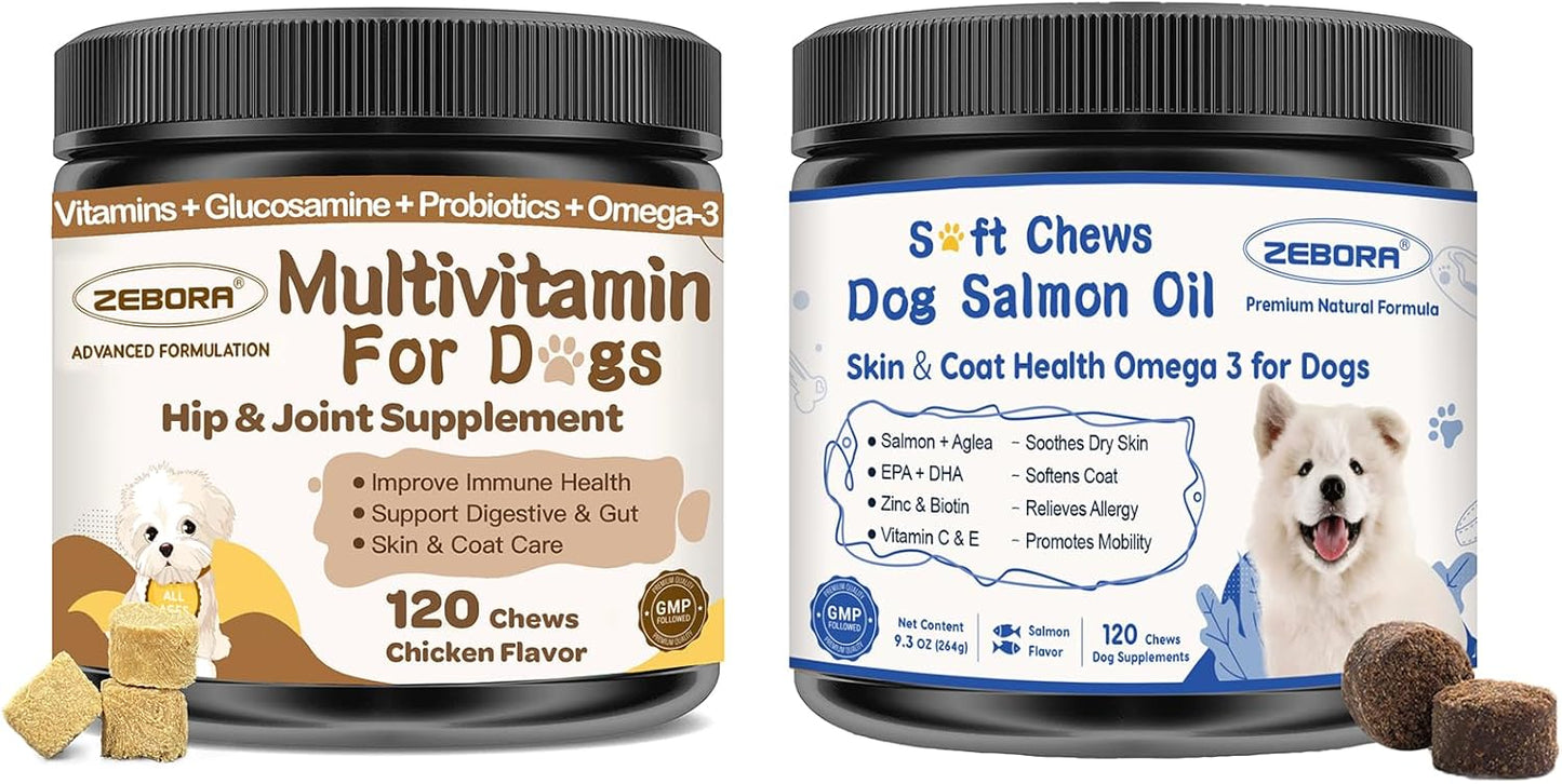 Dog Multivitamin and Dog Salmon Oil Chews