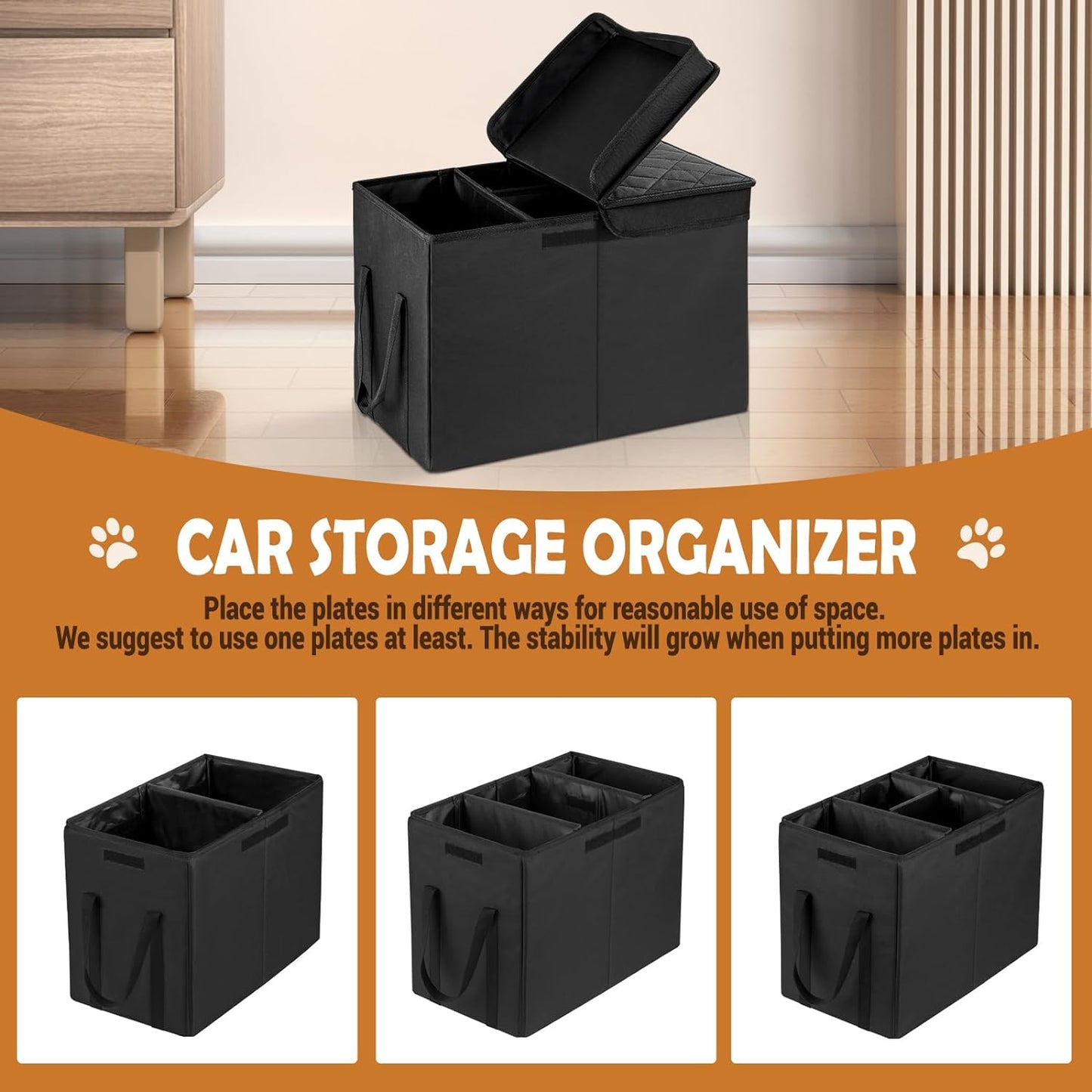 Car Seat Extender for Large Dogs, Back Seat Extender for Dogs up to 120 LBS Large Dog Extender with Storage Car Organizer Gap Filler for Front or Back Seat