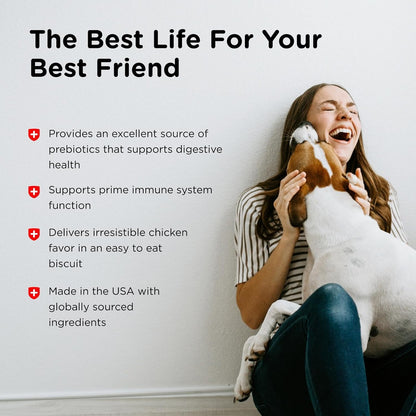 Nutri-Vet Immune & Digestive Health Biscuits for Dogs, Immune Health Biscuits, Prebiotic & Postbiotic Dog Treat, Functional Treat, 16 oz