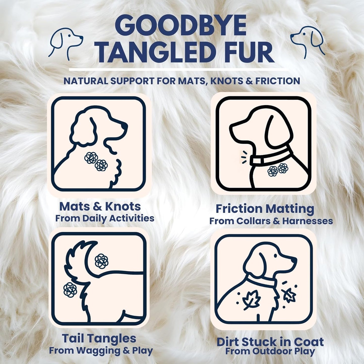 Naturally-Derived Dog Detangler Spray, Leave-in Conditioner for Mat & Tangle Removal, Hydrating Conditioning, Easy Brush, for Curly, Wavy, Long Coats, Sensitive Skin, Made in USA, 16oz