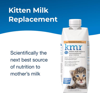 PetAg KMR Kitten Milk Replacer Liquid - 16 oz - Ready-to-Feed Formula with Vitamins for Kittens - Easy to Digest