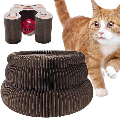 Cat Scratching Board Toy - Physical Exercise Cardboard Scratcher | Accordion Design Scratch Board - for Indoor Outdoor Home Farmhouse Apartment Garage Backyard Balcony Living Room Bedroom