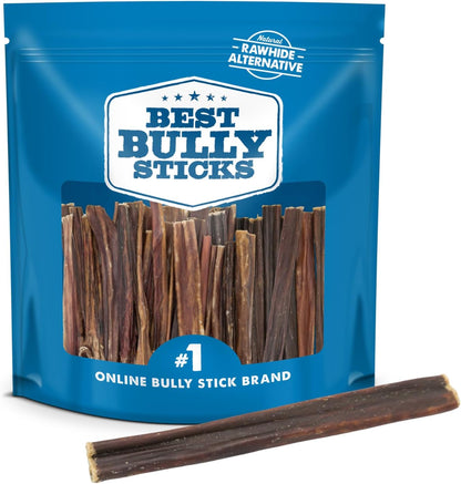 Best Bully Sticks 6 Inch Gullet Sticks - 25 Count (Pack of 1) - Natural, Thin, Hollow Esophagus Snack, Rawhide Alternative