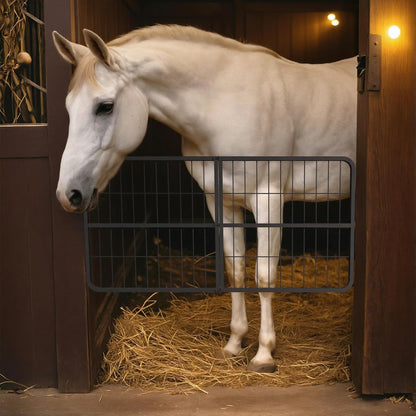 48 x 24 inches Stall Guards for Horses, 4 inches Thickened Horse Stall Gates, Heavy Duty Steel Yoke Design Fits Anxiety Horses, Standard Barn Doorways, Stall & Muck Supplies