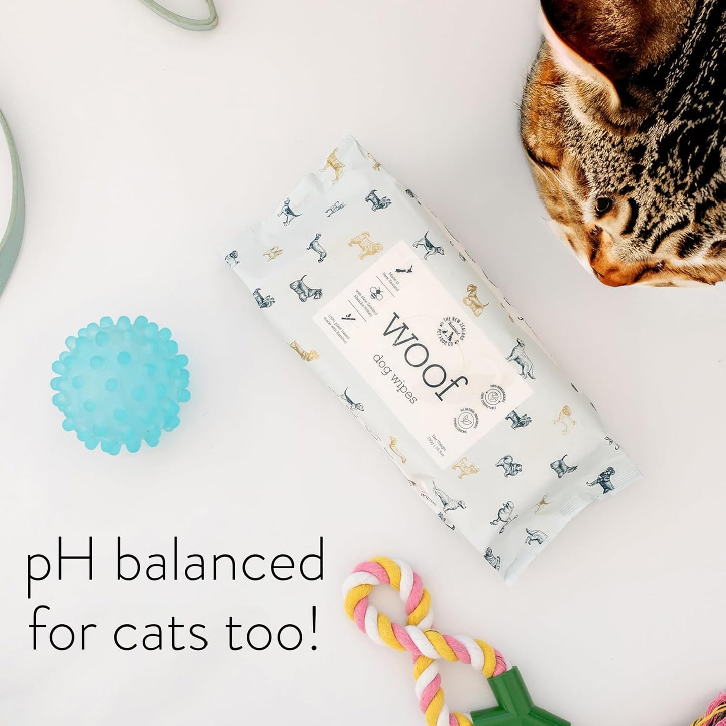 Woof Dog Wipes - Pet Wipes for Dogs with Manuka Honey, Gentle for Body,Eyes,Ears & Paws - 80 Counts-26.5 oz