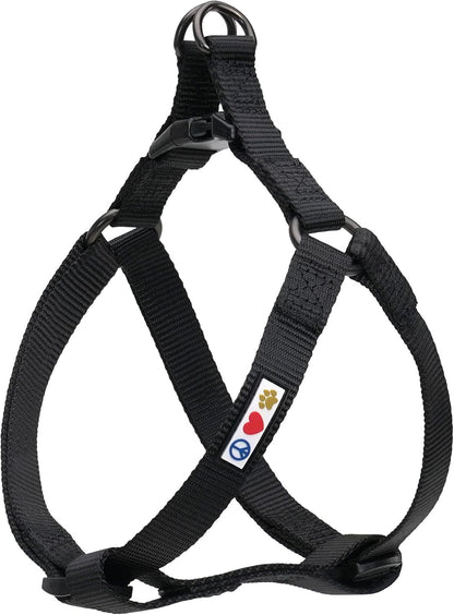 Pawtitas Solid Step-in Dog Harness – Adjustable No-Pull Vest for Puppies to Seniors, Safe & Comfortable S Black