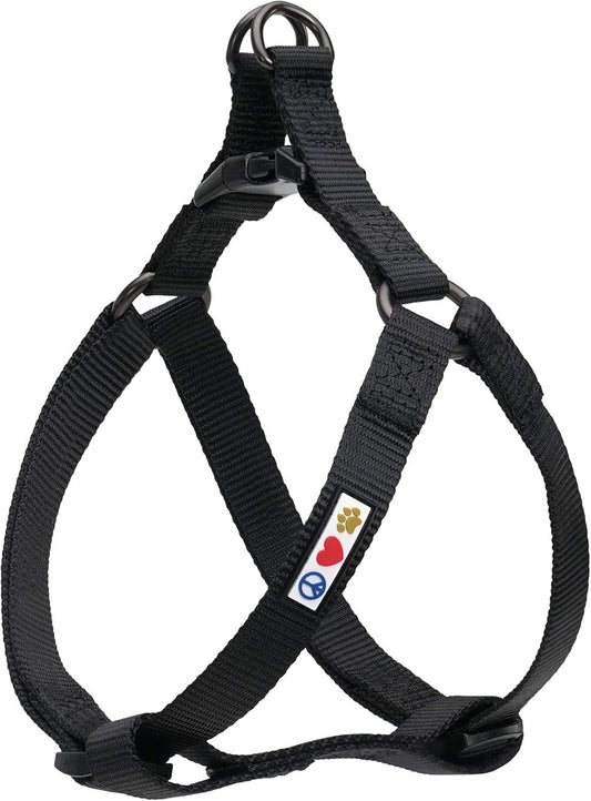Pawtitas Solid Step-in Dog Harness – Adjustable No-Pull Vest for Puppies to Seniors, Safe & Comfortable S Black