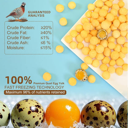 Premium Freeze-Dried Quail Egg Yolks - All-Natural Snack for Cats and Dogs, 100% Pure Quails Yolk Ingredients Pet Treats, Supports Growth with Protein & Iron, Crispy, Nutrient-Dense (S, Apricot)