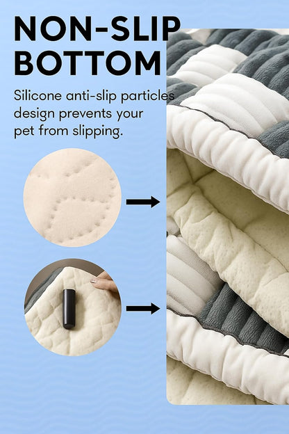 Pet Bed Mat (Grey and White)