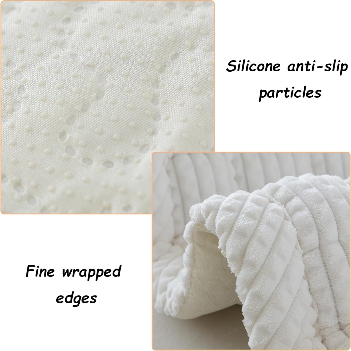 Couch Cover for Dogs Washable, Fuzzy Pet Cover for Sofa, Covers for 3 Cushion Couch Pet Friendly, Non Slip Dog Bed Mat Blanket (White, 27.6x70.9 inch)