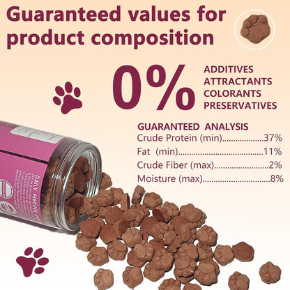 Freeze-Dried Cat Treats, Rabbit Blood Pet Food for Dogs, Iron-Rich Dog Cat Treats, High Protein Training Treats, Grain Free, Gluten Free, Filler Free 4.5 oz