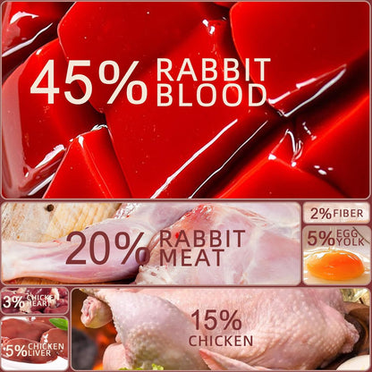 Freeze-Dried Rabbit Blood in Heart Shape,High Protein Freeze-Dried Pet Food for Dogs Cats, Supplemental Iron.Fresh Ingredient Snacks, 2.1 oz.