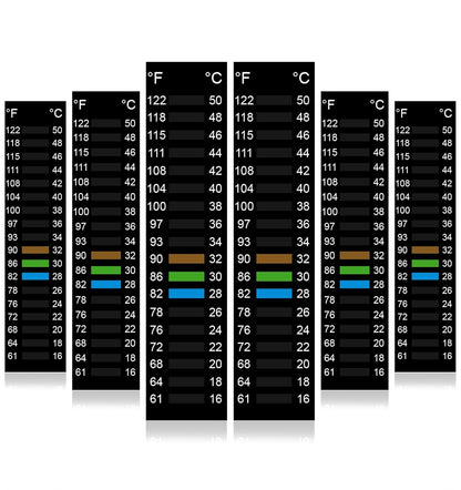 6PCS Fish Tank Thermometer Stick On, High Accuracy Adhesive Temperature Strips, Stick on Thermometer for Aquarium Fermenting Brewing Wine Beer Fahrenheit Celsius